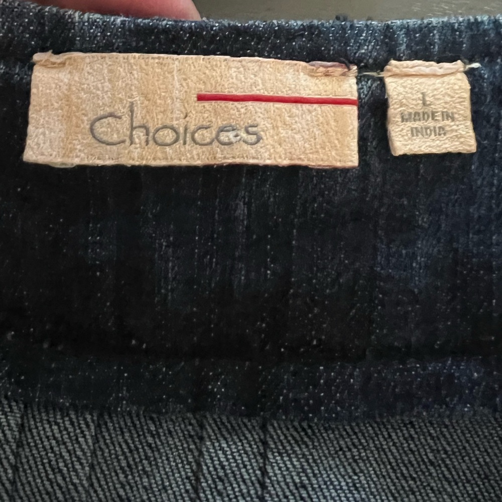 Choices denim stretch blue jacket with embroidered & crystal details. Size L - Picture 8 of 10